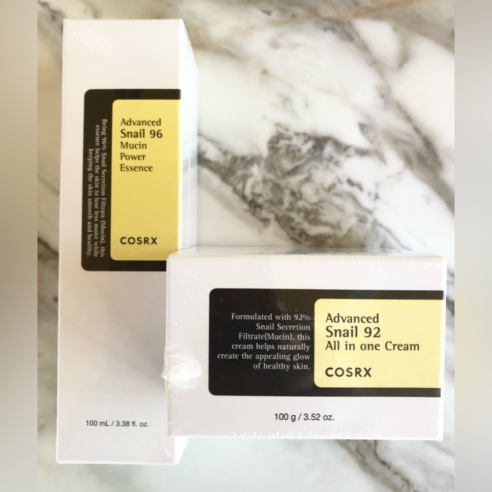 2Pc COSRX Snail 96 Power Essence $25 & 92 All in One Cream $26